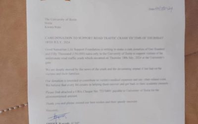 REPORT ON THE VISIT TO UNIVERSITY OF ILORIN ON THE UNFORTUNATE ROAD TRAFFIC CRASH WHICH OCCURRED ON THURSDAY 18TH JULY 2024.